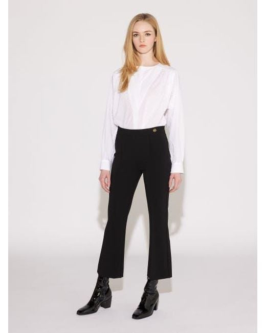 Callas Milano Black Lola High Density Crepe Stretch Cropped Flare Trouser