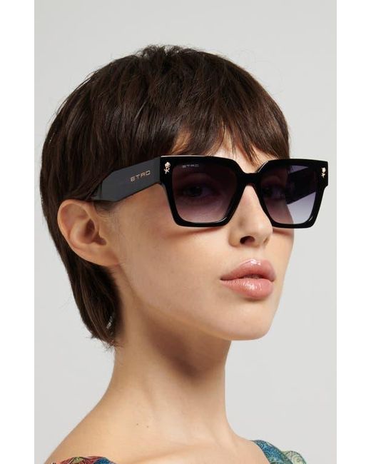 Etro Black 55Mm Gradient Rectangular Sunglasses