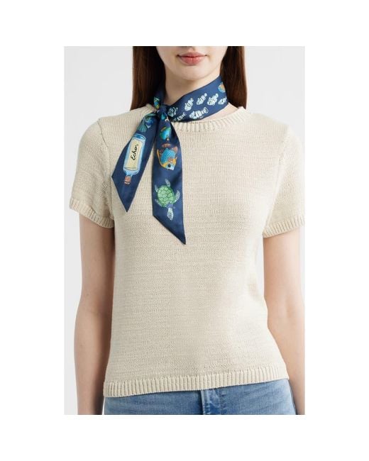 Echo Blue Sea Silk Ribbon Scarf