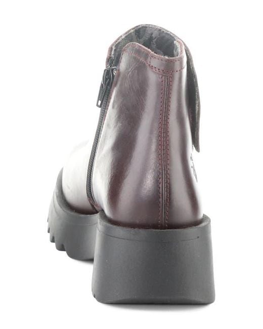 Fly London Purple Mufe Platform Wedge Bootie