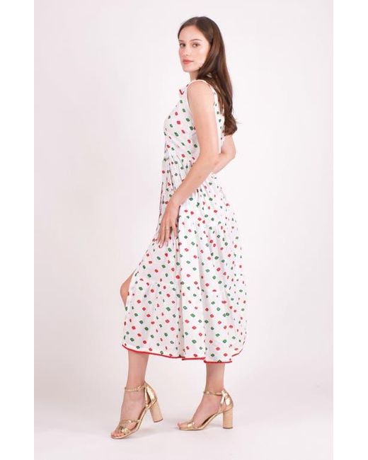 Ras Pink Olinda Cotton Tiered Midi Dress