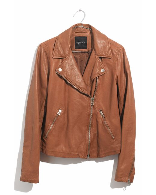 MW Brown The Washed Leather Motorcycle Jacket