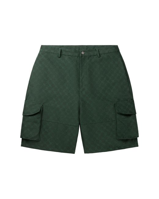 Daily Paper Green Benji Monogram Cargo Shorts for men