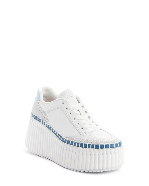 Chloé White Nama Platform Sneaker