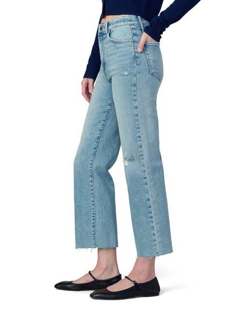 Joe's Jeans Blue The Blake Raw Hem Crop Wide Leg Jeans