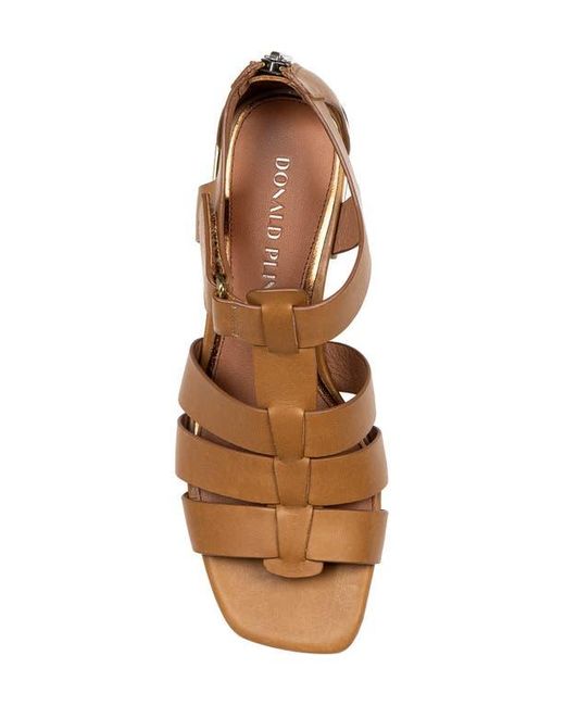 Donald J Pliner Brown Falesia Block Heel Fisherman Sandal