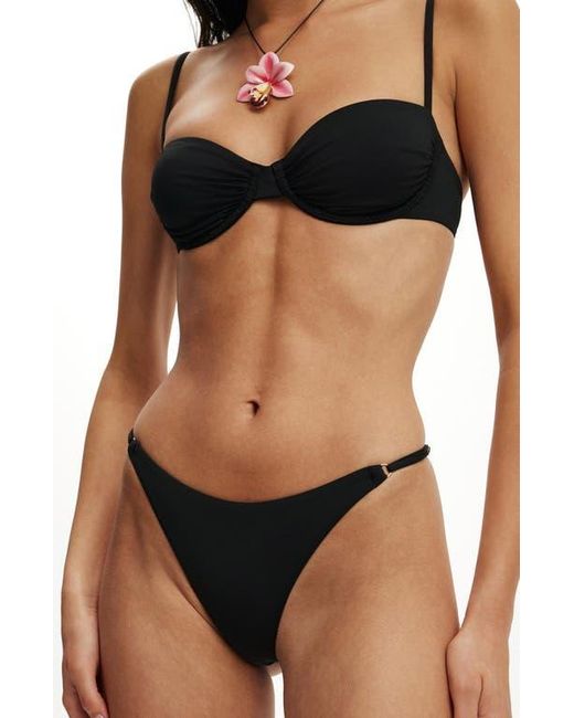 Cotton On Black Micro String Thong Bikini Bottom