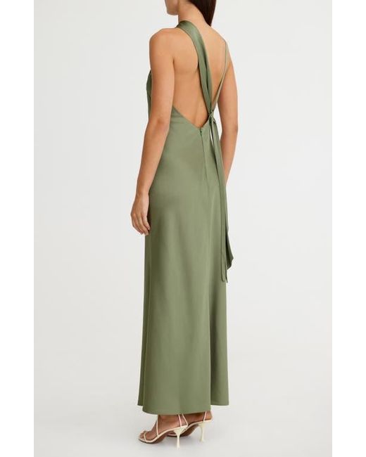 Significant Other Green Lucile Draped Sleeveless Gown