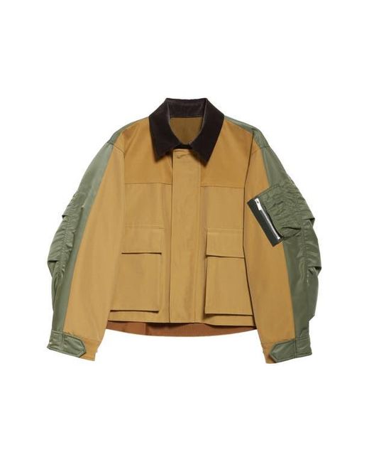 ■sacai■サカイ■Grosgrain & Twill Blouson Jacket■ Sacai Grosgrain & Twill Blouson Jacket in Natural | Lyst