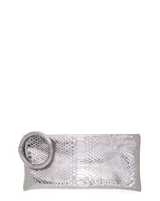 Tom Ford Gray Python Embossed Leather Clutch
