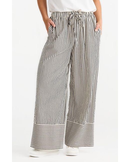 Brave+True Gray Portia Stripe Drawstring Pants