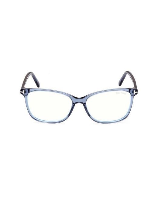 Tom Ford Brown 56Mm Rectangular Light Blocking Glasses for men