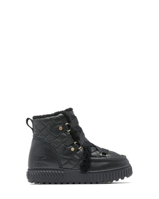 Sorel Black One Ave Alpine Genuine Shearling Trim Waterproof Boot