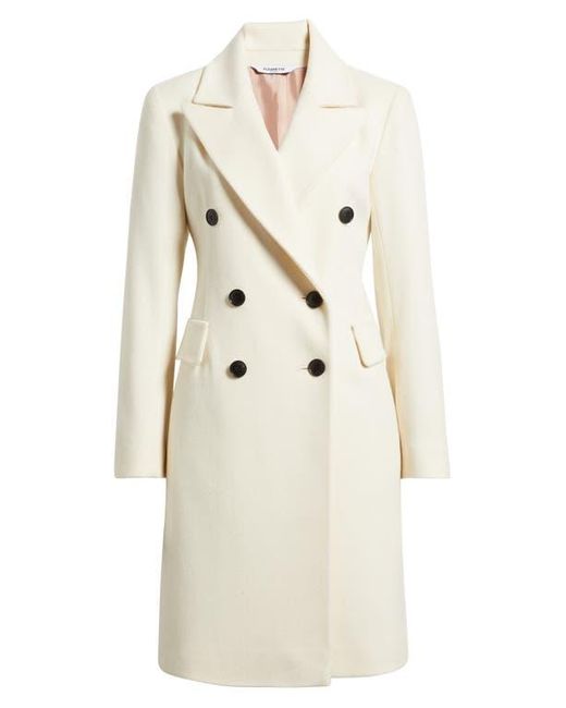 Fleurette Natural Bianca Double Breasted Wool Coat