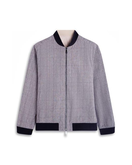 Bugatchi Purple Reversible Linen Blend Bomber Jacket for men