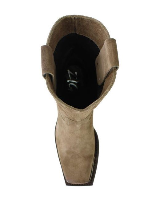 Zigi Brown Suede Western Square-Toe Boots