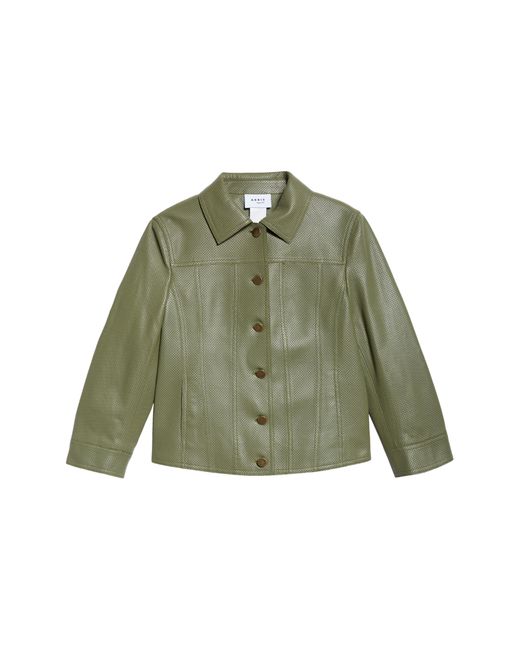 Akris Punto Green Perforated Lambskin Leather Short Jacket