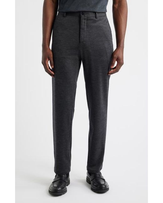 Bugatchi Gray Flat Front Knit Wool Blend Chinos for men