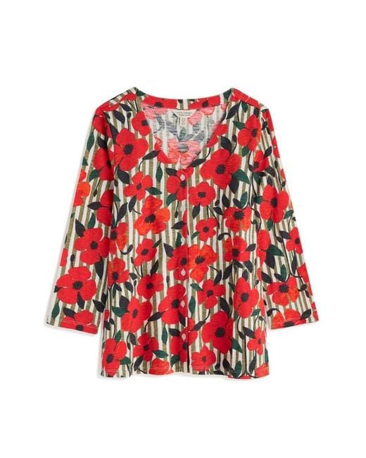 Seasalt Cornwall Red Studio Glass Organic Cotton Button-Up Top
