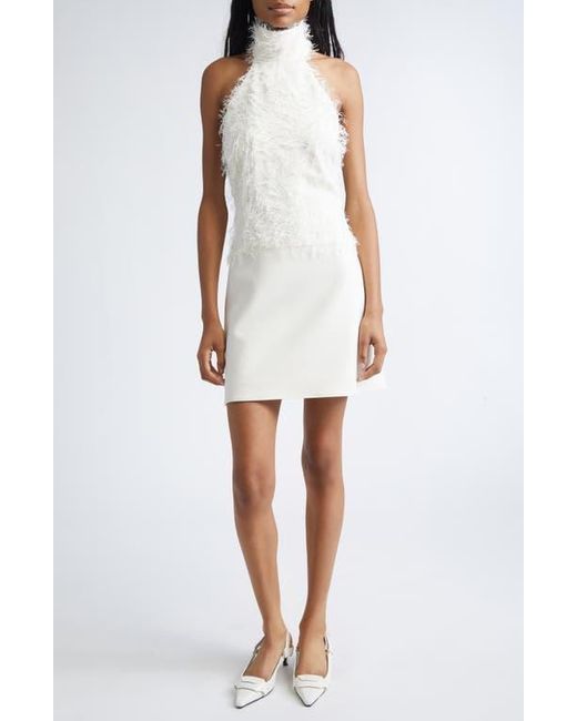 pearl halter dress Sophia White Lace Halter Gown main image 1