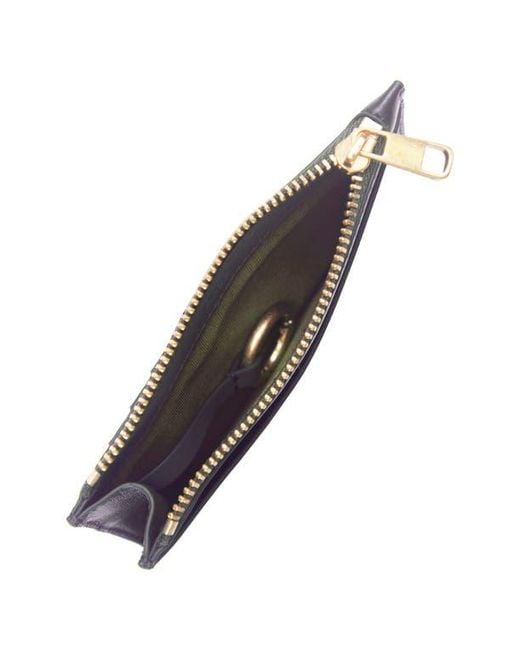 Vince Gray Leather Zip-Top Card Case
