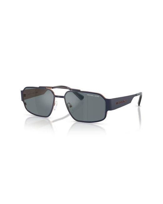 Michael Kors Gray Cape Town 58Mm Rectangular Sunglasses for men