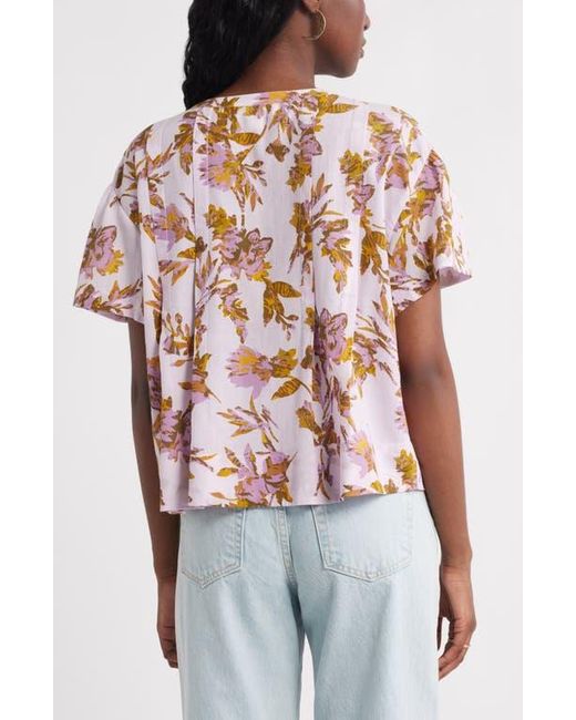 Treasure & Bond Multicolor Floral Pleated Boxy Top