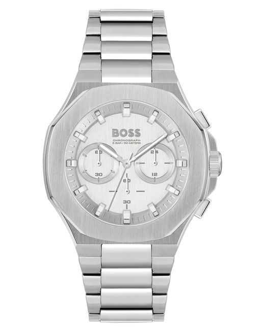 BOSS by HUGO BOSS Tapered Chronograph Bracelet Watch in Gray for Men | Lyst