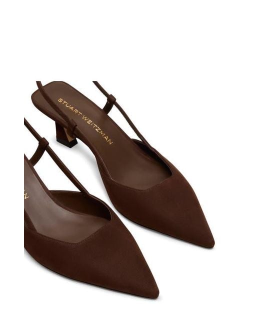 Stuart Weitzman Brown Vinnie 50 Slingback Pump