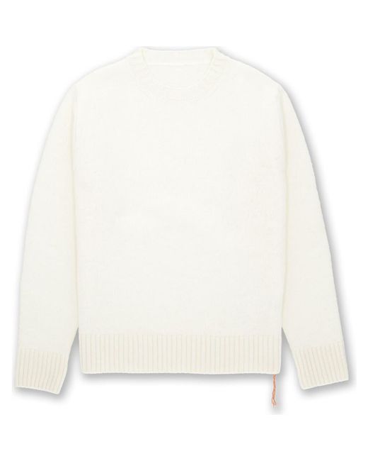 Fortela White Skipper Merino Wool Crewneck Sweater for men