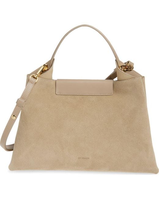 REE PROJECTS Natural Medium Elieze Suede Top Handle Bag