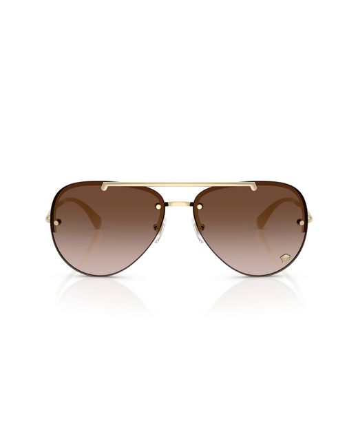 Versace Brown 60Mm Pilot Sunglasses