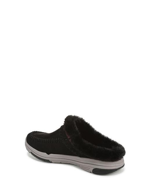 Ryka Black Arrow Faux Fur Trim Mule