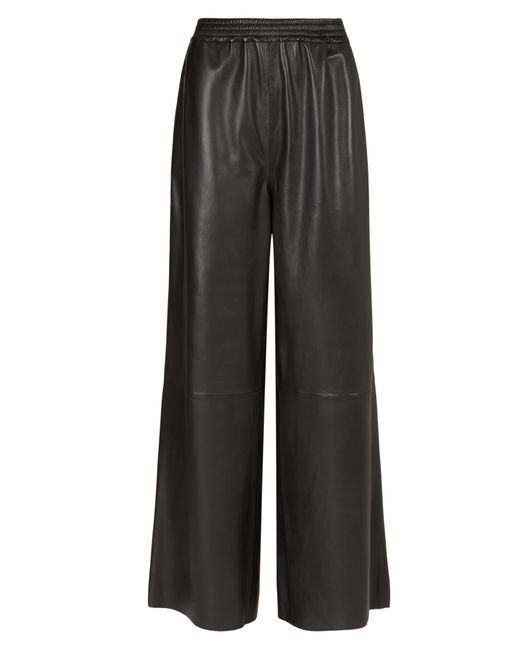 AllSaints Wide Leg Leather Pants in Black Lyst