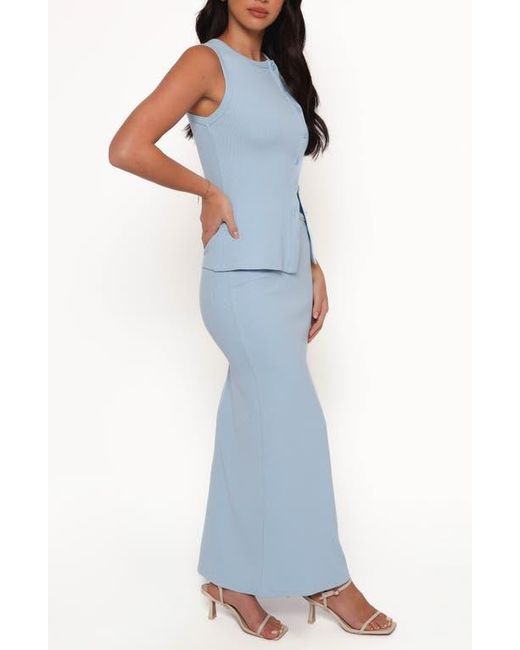Petal & Pup Blue Adeline Buttoned Top & Maxi Skirt Set
