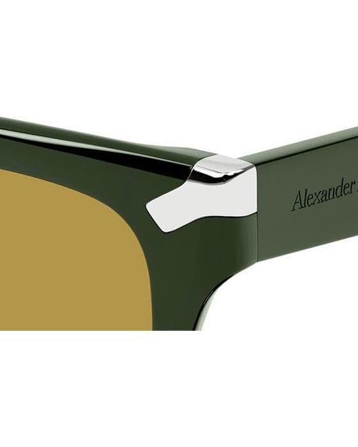Alexander McQueen Green 51mm Rectangular Sunglasses for men