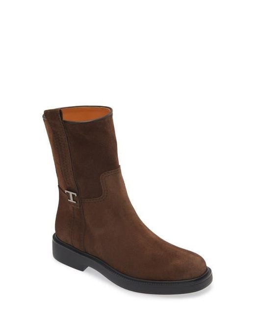 Tod's Brown Logo Bootie