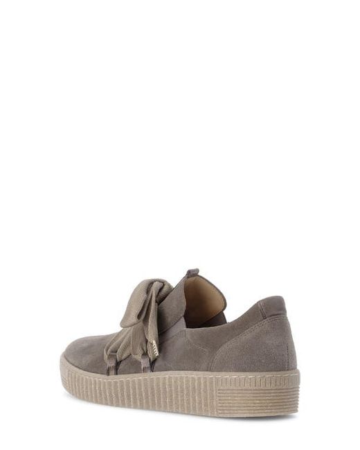 Gabor Brown Leather Platform Sneaker