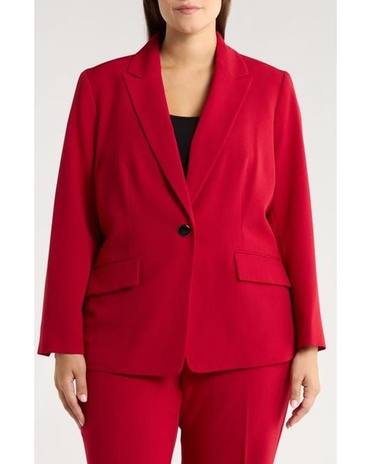 Kasper Red Peak Lapel One-Button Blazer