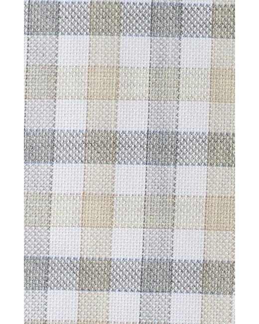Scott Barber White Regular Fit Check Mélange Cotton Gingham Button-Up Shirt for men