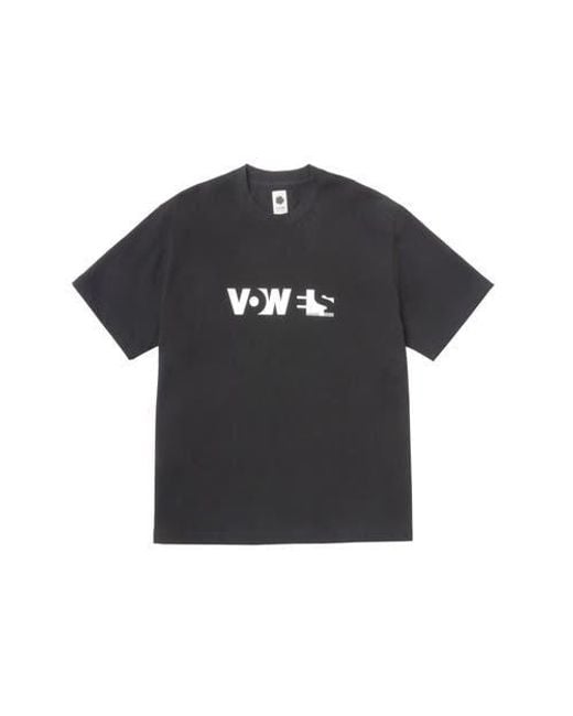 vowels Black Overall Tee for men