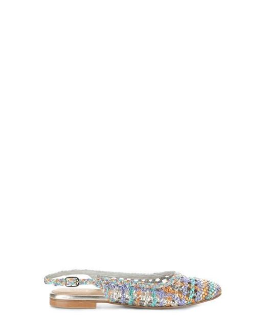 Bos. & Co. Blue Willow Slingback Cap Toe Flat