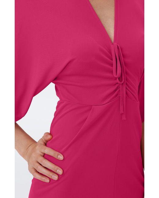 Diane von Furstenberg Pink Valerie Center Ruched Bodice Dress