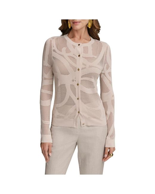 Donna Karan Natural Open Stitch Cardigan