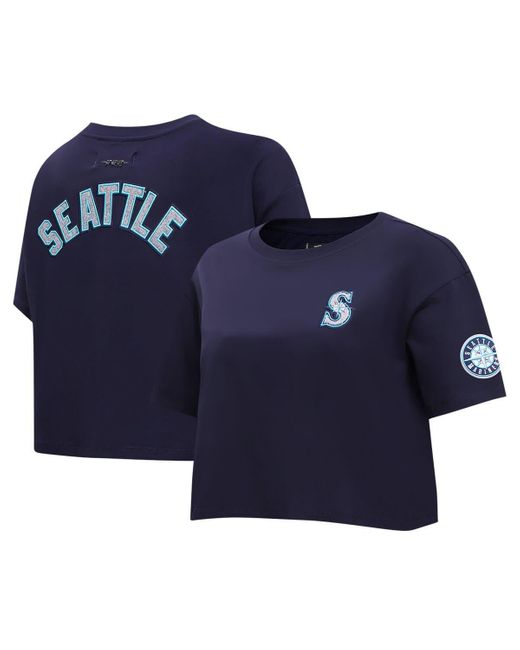 Pro Standard Blue Seattle Mariners Classic Single Jersey Cropped Boxy T-shirt At Nordstrom