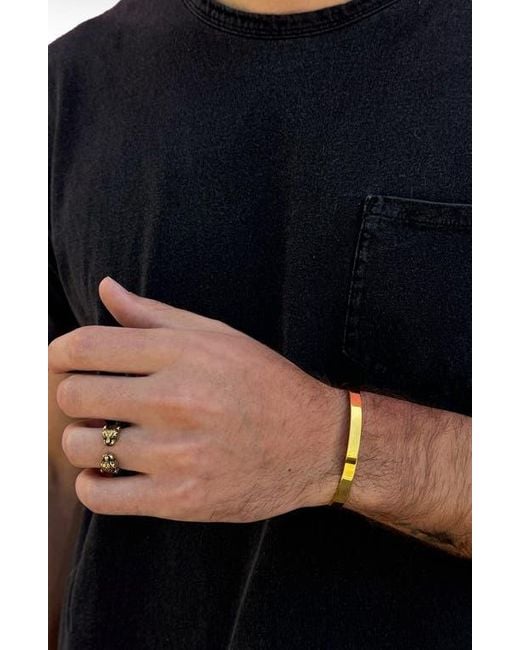 Nialaya Yellow Open Cuff Bangle for men
