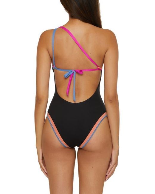 Lucky Brand Black Avila Asymmetric One-Piece Swimsuit