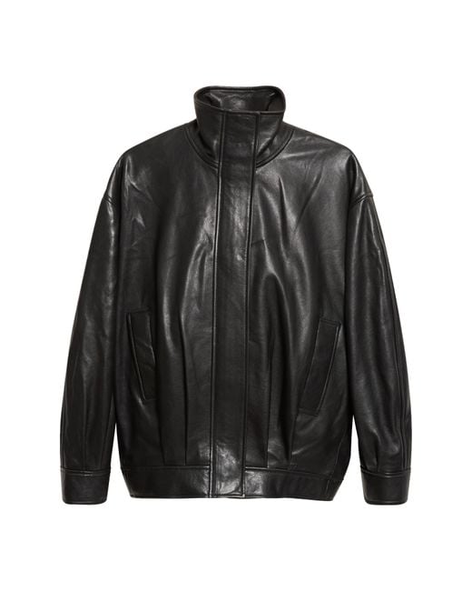 Arma Black Paula Leather Bomber Jacket