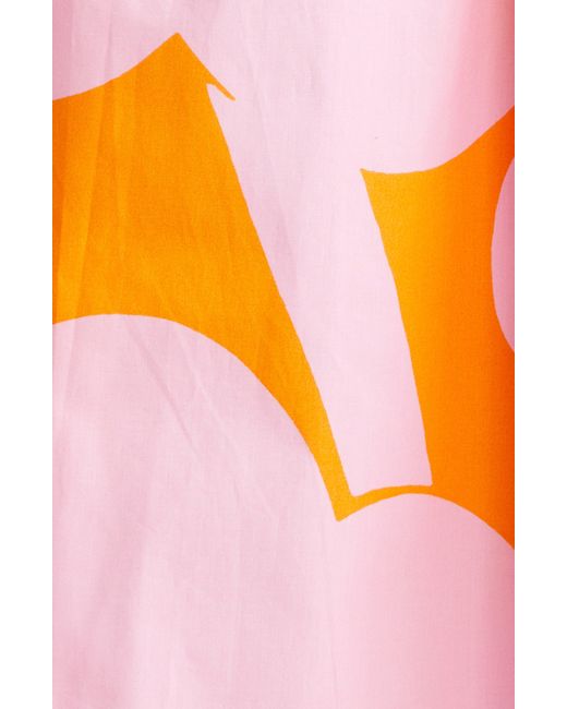 Marimekko Orange Garrel Print Poplin Skirt