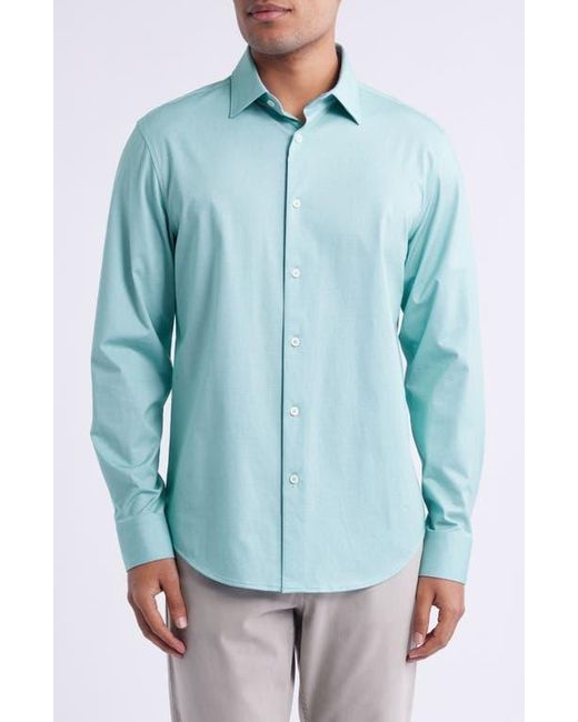Bugatchi Blue Jimmy Ooohcotton Solid Button-Up Shirt for men